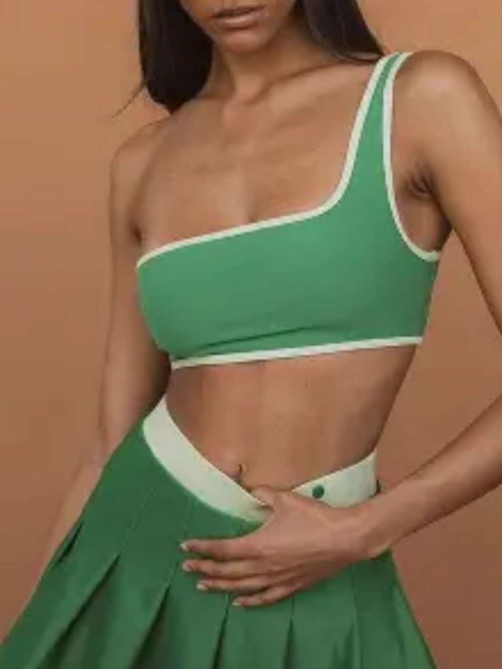 WeWoreWhat Contrast One Shoulder  Bra Sz M
